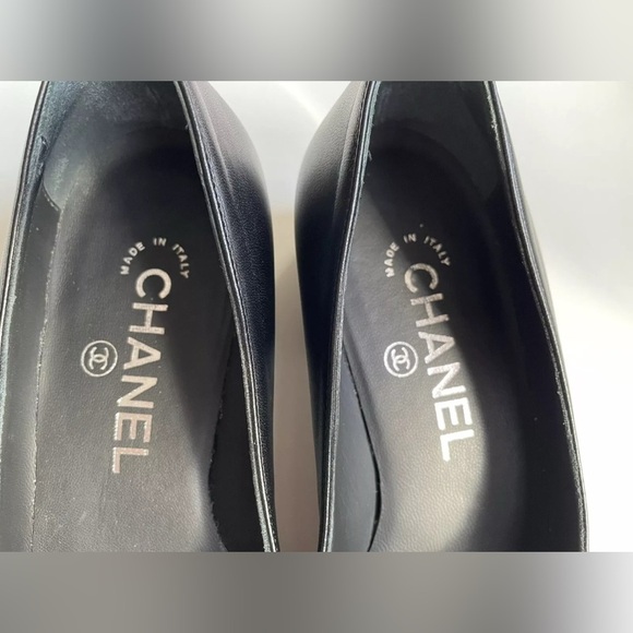 NEW Chanel Ballet Pump With Lucite Structured Heel  Grosgrain CC Toe Cap - Picture 8 of 9